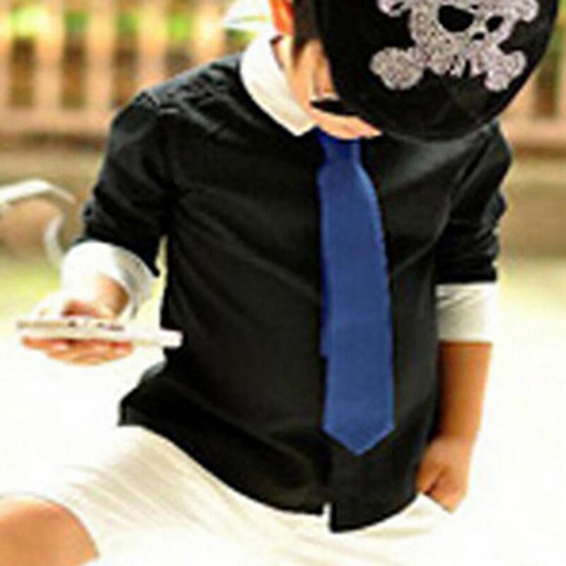 Krawat oddychający krawat elastyczny naszyjnik w jednolitym kolorze chłopiec plama krawat na ślub