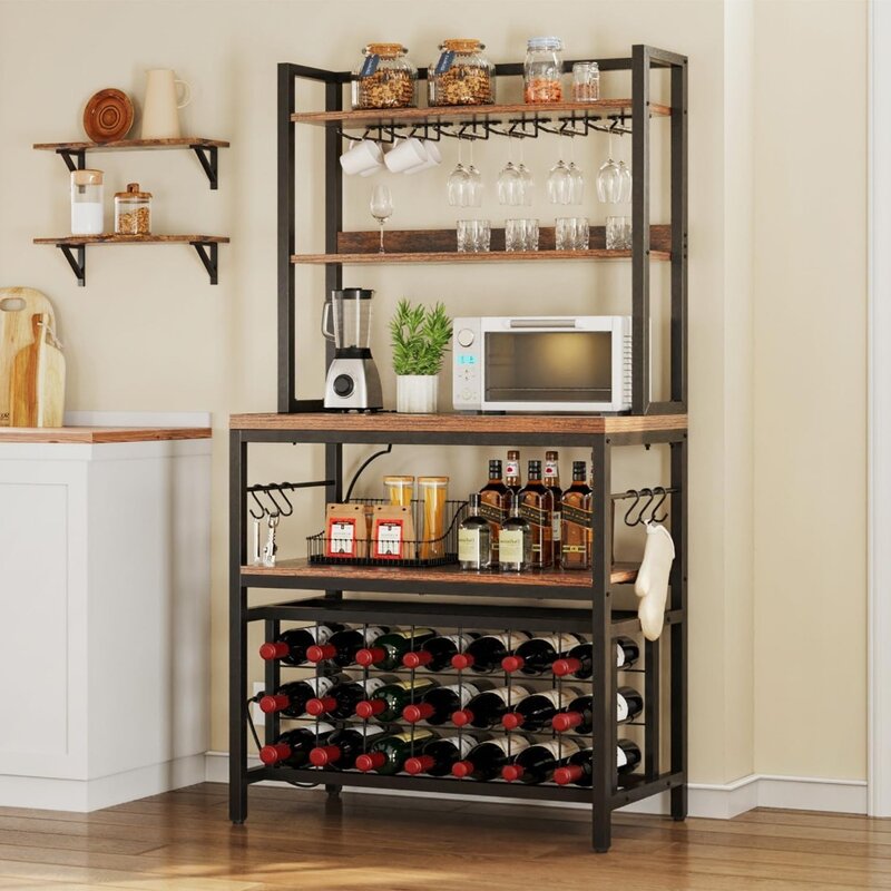 YITAHOME-soporte para microondas de cocina, estante para vino, piso independiente, estantes de almacenamiento pequeños