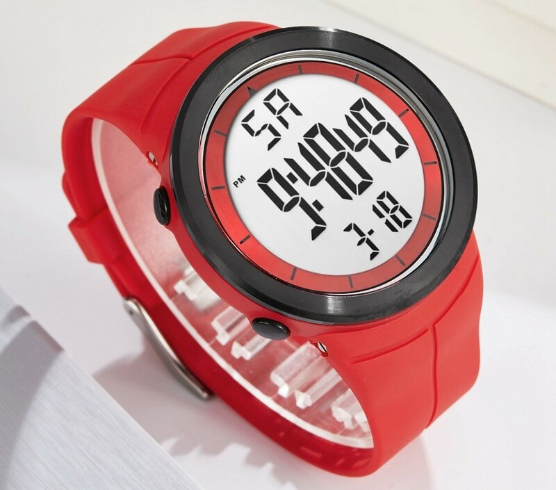 Mens Sports Watch 50m Waterproof Military Led Display Fashion Silicone Bracelet Men Wristwatches Multifunctional Alarm Clock