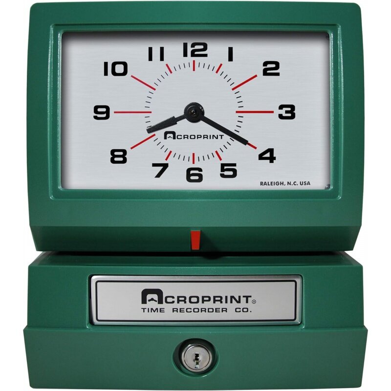 Acroprint Zware Automatische Tijdrecorder, Print Maand, Datum, Uur (0-23) En Honderdste Tijdklok-150rr4