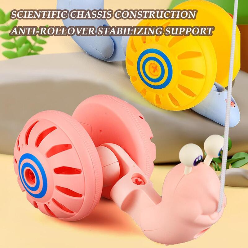 Pull String Snail Toy Children's Puzzle Assembly Toy Baby Early Walk Walking Gifts To Rope Toy Learn Educational Outdoor C7Y6