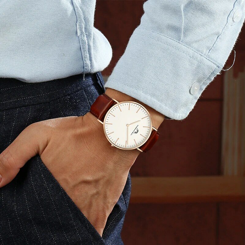 Zegarek męski prosty zegarek 40mm DW ten sam Model 316L ze stali nierdzewnej japoński GL20 ruch