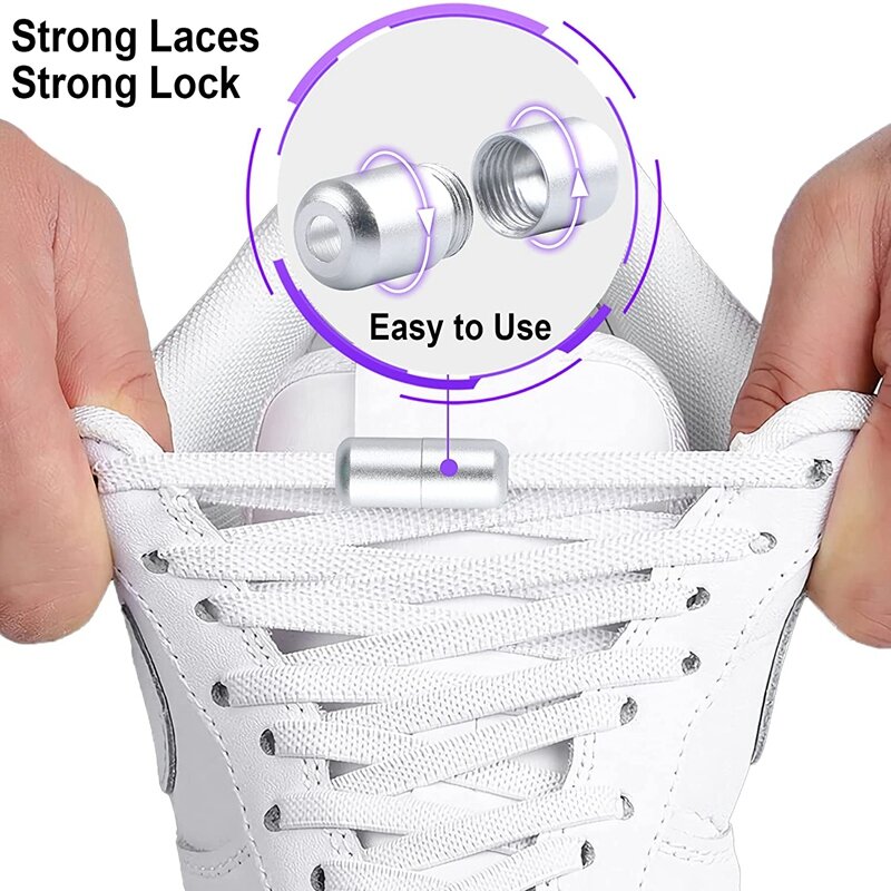 1Pair No Tie Shoe laces Tennis Lock Laces Without ties Adult Kids Sneakers Elastic Shoelaces Rubber Bands for Shoes Accesories