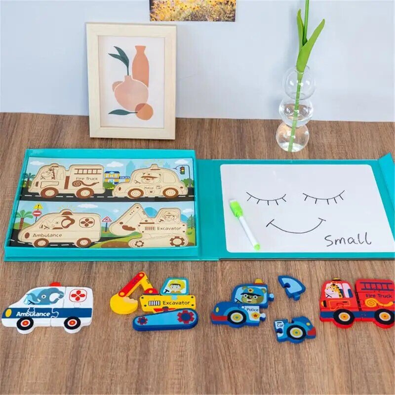 Peuter Houten Puzzels 3d Dier/Verkeer Patronen Puzzel Montessori Stam Educatief Voorschoolse Speelgoed Geschenken Voor Kleur & Vorm