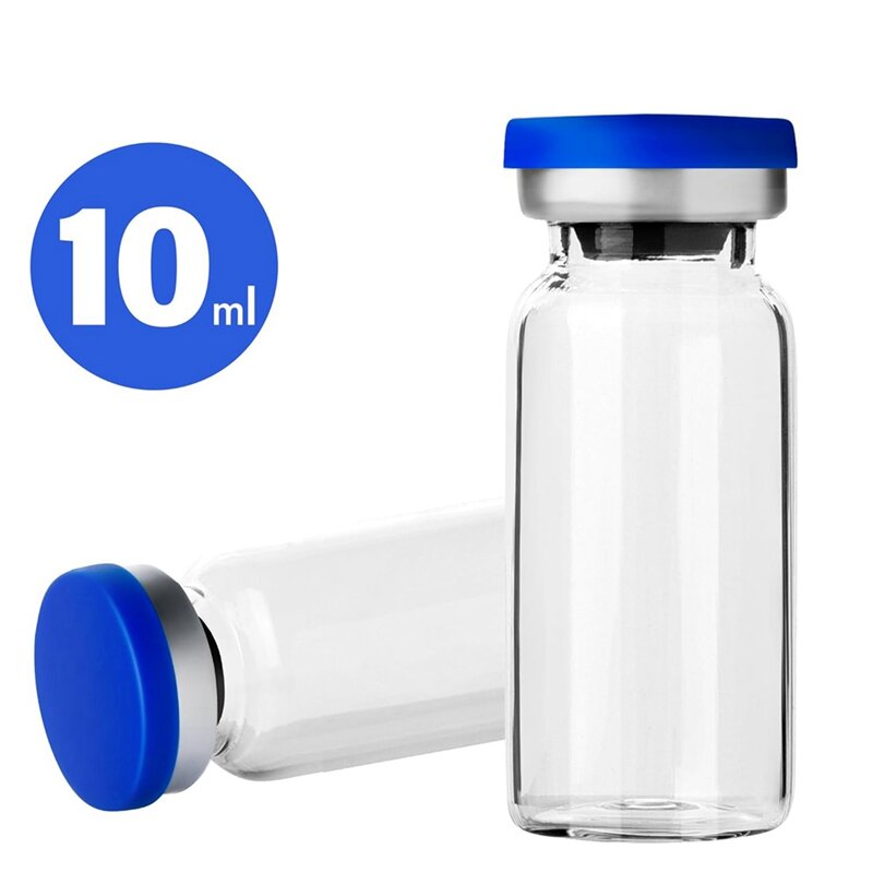 Sterile Vials With Self Healing Injection Port, With Aluminum Plastic Cap, Sealed Empty Vials (10ML 12PCS)