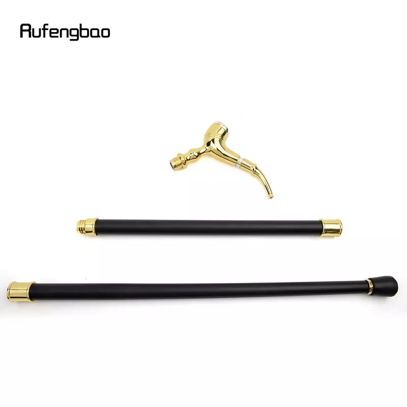 Golden Pipe Pattern Luxury Fashion Walking Stick for Party Decorative Cane Elegant Crosier Knob Walking Stick 93cm