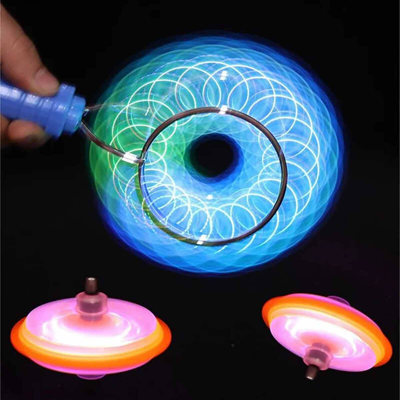 Colorful Luminous Gyro Magnetic Spinning Top Rotating Gyroscope Led Light Show Funny Toy Kids Children'S Gift Christmas Toy 1pcs
