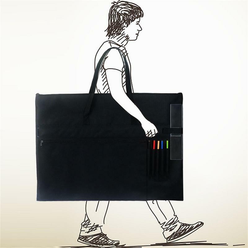 حقيبة حافظة فنية كبيرة الحجم لوحة ملصق حقيبة التخزين طالب الفن محفظة أوراق العمل مع حزام الكتف للرسوم البيانية الأعمال الفنية