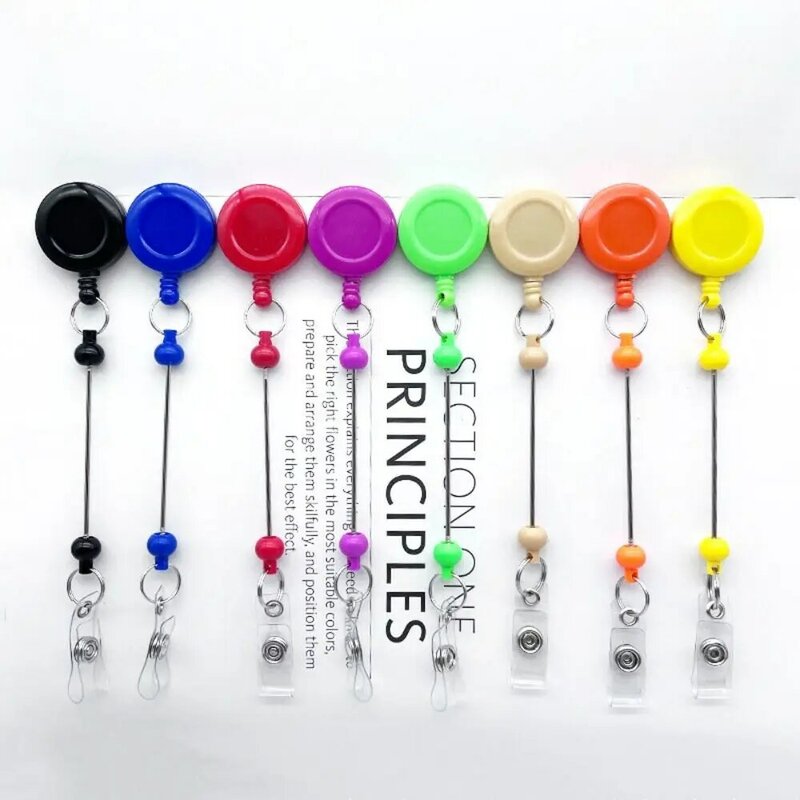 Beadable Retractable Badge Reel Belt Clip Name Tag ID Badge Holder Chest Card Blank Bar Easy Pull Buckle Jewelry DIY