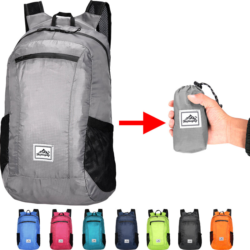 Tas pendaki gunung 18l, tas punggung portabel dapat dilipat Ultra ringan, luar ruangan, bersepeda, tas perjalanan, tas mendaki gunung