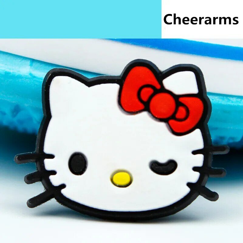 MINISO Hello Kitty Sanrio kartun kucing 1 buah DIY sepatu pesona aksesoris gesper bakiak sandal pin menghias anak perempuan hadiah
