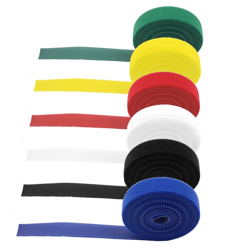 2/10M Kabel Krawatten Wiederverwendbare Schleife Bundle Selbst Klebe Verschluss DIY Zubehör Nylon Strap Clip Organizer Draht Halter management