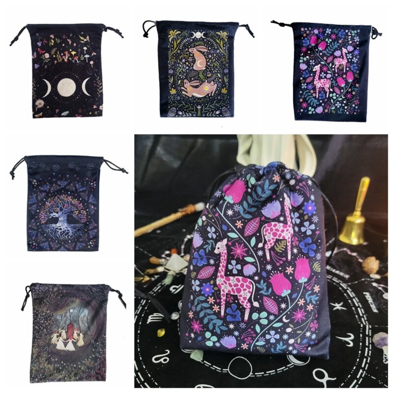 card Storage Bag Mini Drawstring Package Witch Crystal Pouch Bag Dice Holder Board Game