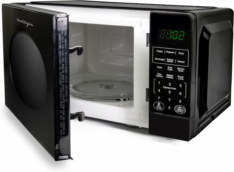 Nostalgia meja Microwave Oven Retro Modern 700-Watt 0.7 ft - 12 pengaturan memasak pra-program jam Digital