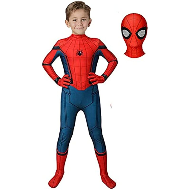 Spiderman Cosplay Costume para Crianças, Tobey Maguire Bodysuit, Super-herói Zentai Suit, Macacão Halloween, Festa de Carnaval, Adulto