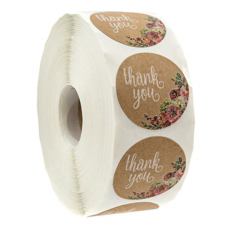 500 Stuks Rond Kraft Bedankt Stickers Scrapbooking Zegel-Etiketten Geschenkverpakking Handgemaakte Briefpapier Sticker