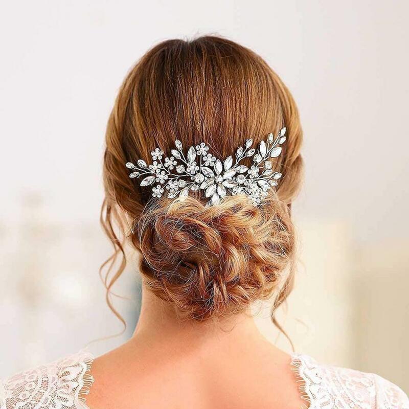 Adornos delicados de imitación de cristal para el pelo de boda, accesorios para el pelo de boda