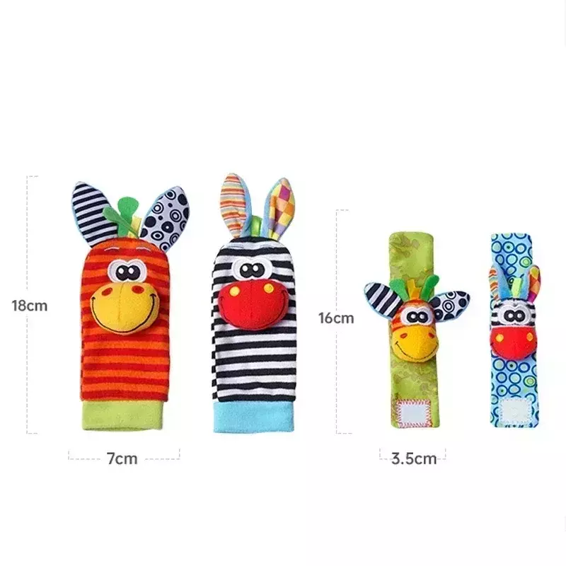 Infant Baby Toys Rattles Socks 2 pcs/set Make Sound Cute Toy For Baby Boy Toys Kids Toy Hanging Early Learning Rattles Toy