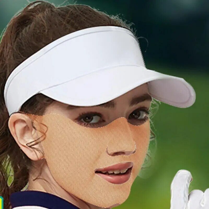 Sun patch untuk wajah Golf penutup wajah pendingin Jelly hidrogel Patch perlindungan UV Golf Masque untuk bersepeda berlari Golf Hiking