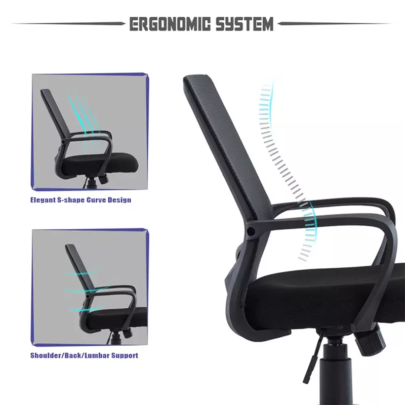 Регулируемые подлокотники офисного кресла со средней спинкой, доступны черные/темно-серые/серые и другие цвета