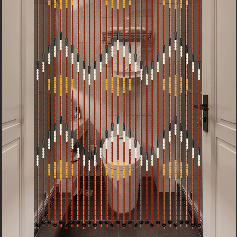 Cortina de partición de puerta para baño y dormitorio, cortina de cadena de cuentas de madera de bambú, tipo de gancho, decoración del hogar, onda hecha a mano, flor de ciruelo