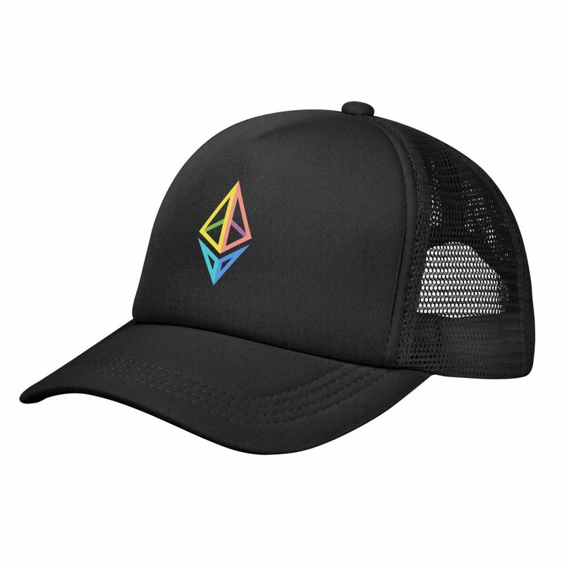 Ethereum boné colorido para adultos, chapéus malha