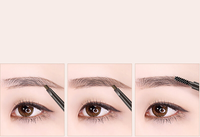 1 Pcs Double Head Automatic Rotating Eyebrow Pencil Waterproof Anti Sweat Non Dizzy Fine Triangular Eyebrow Makeup Cosmetics