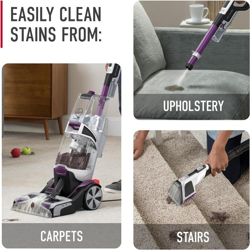 SmartWash-Pet Carpet Cleaner automático com Spot Chaser, mancha removedor Wand, Shampooer máquina para animais de estimação, roxo, FH53000PC