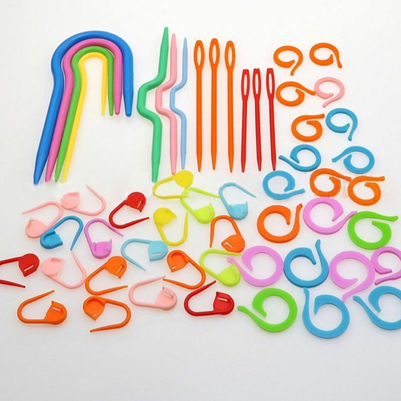 53 ชิ้นพลาสติกถักโครเชต์ Stitch Markers เข็มถักชุด DIY Craft ในครัวเรือน Crossstitch เครื่องมือเย็บอุปกรณ์เสริม