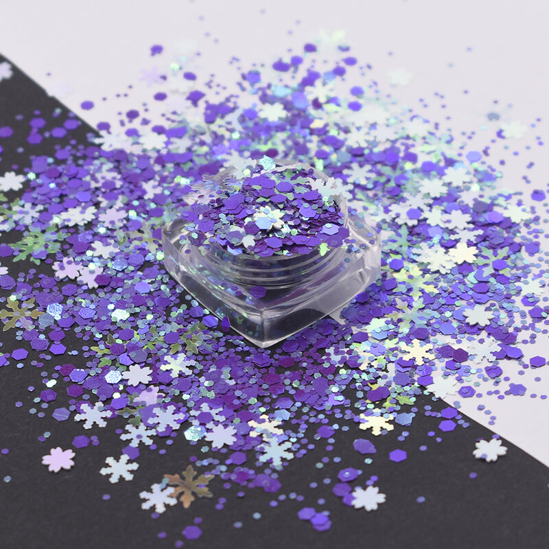 10g/Bag White Crystal Transparent Snowflake Loose Sequins Paillettes Manicure Nail Art Craft Christmas Decoration