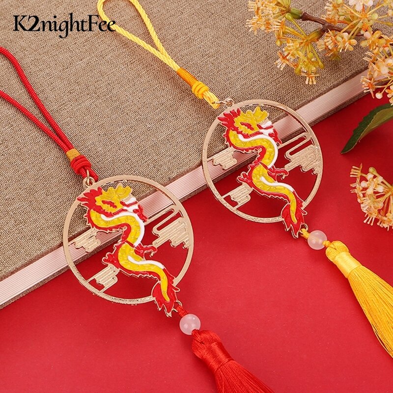 Cartoon Chinese Zodiac Dragon Tassels Pendants Lucky Wealth Mascot Home Car Hanging Ornaments Chinese Dragon Year Gifts