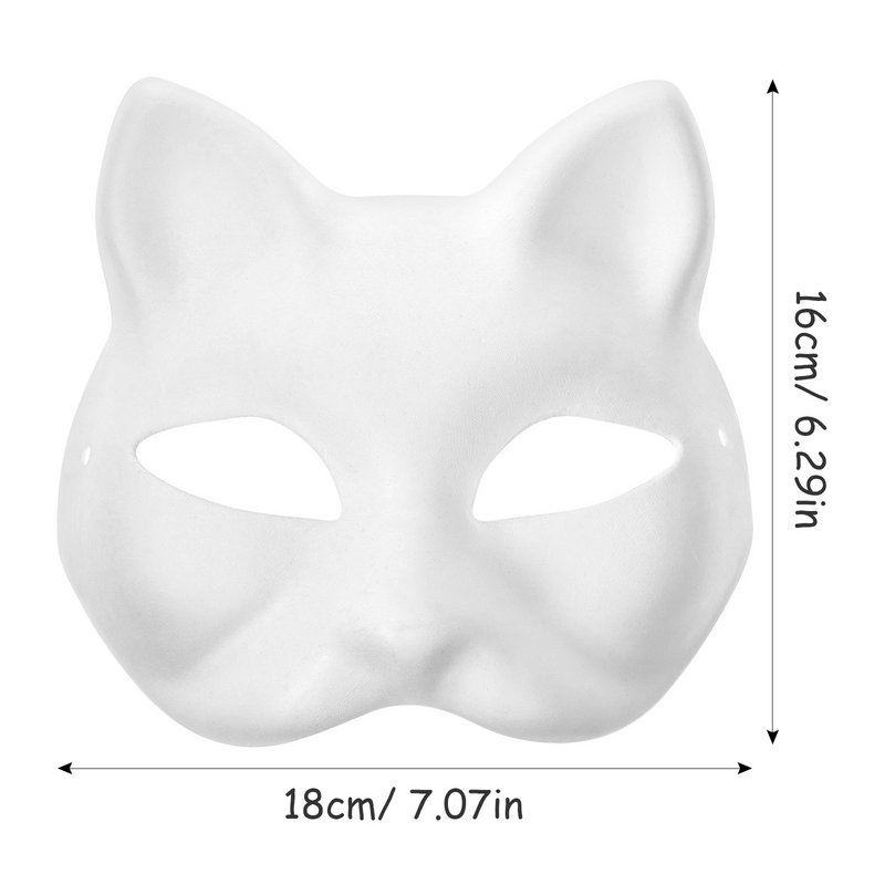 Unbemalte DIY lackierbare Maske leichte haltbare Cosplay Prop Maskerade Maske Katze Gesichts maske Party Cosplay Zubehör