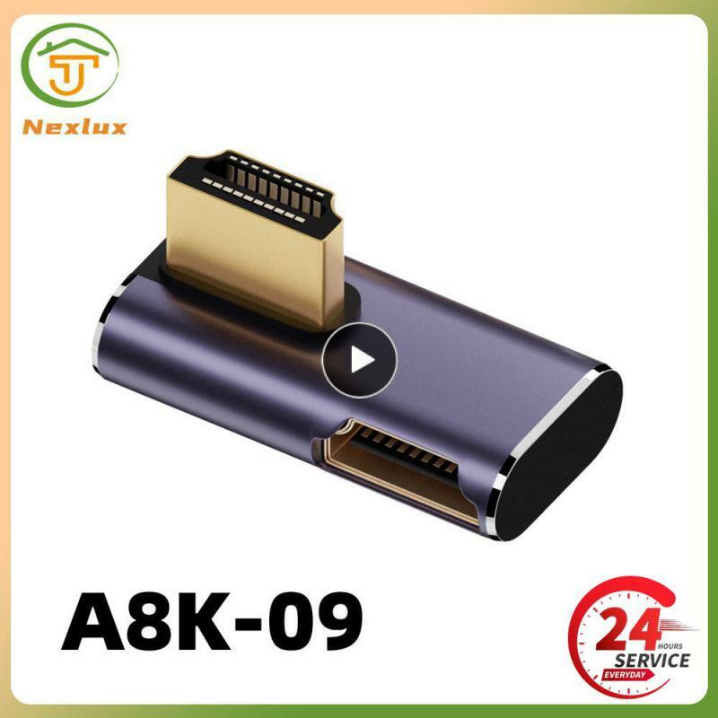 1PCS HDMI-compatible 2.1 Cable Connector Adapter 270 90 Degree Angle 2 Pieces Male to Female Converters Cable Adaptor Extender