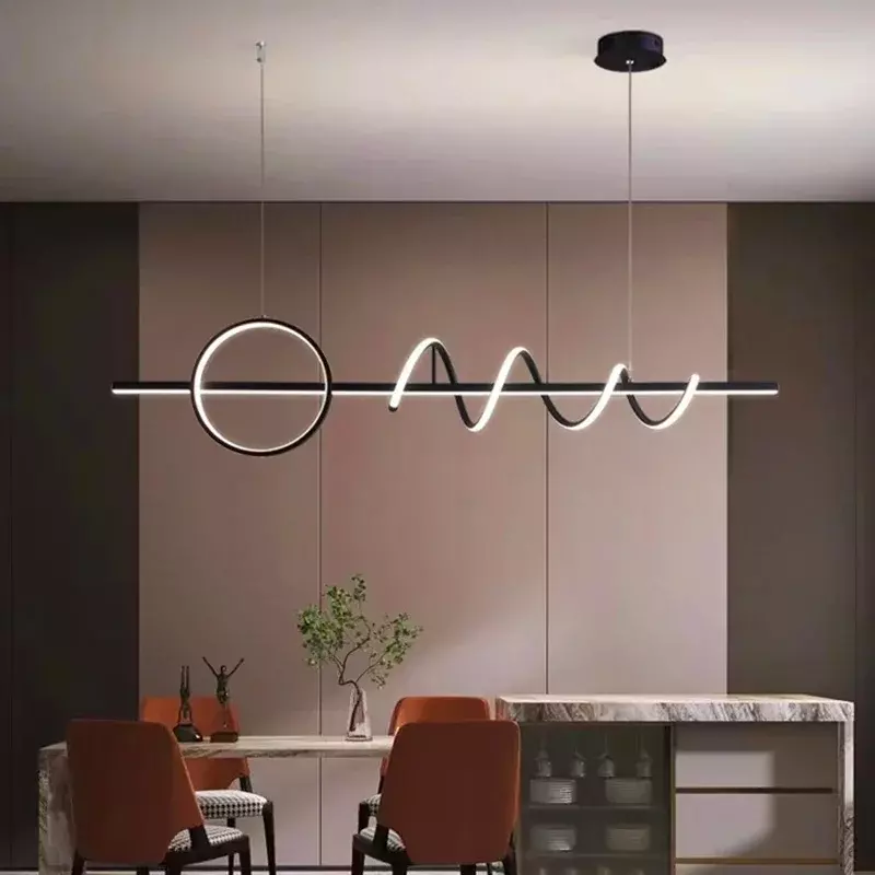 Lampu gantung, Dekorasi lentera Modern sederhana mewah Nordic gantungan makanan Bar Spiral Restoran aluminium