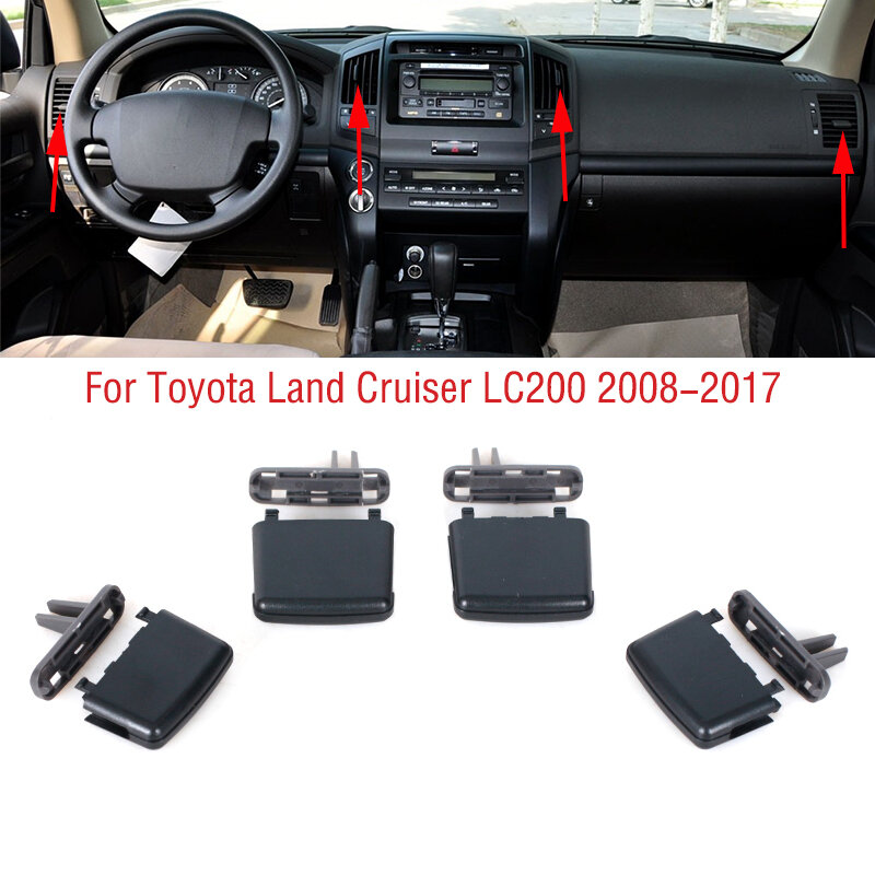 Painel frontal do carro ar condicionado saída a/c aberturas de ar condicionado guia clipe para toyota land cruiser lc200 fj200 2008-2017