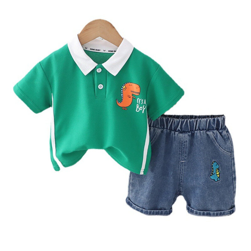 Baju Anak Perempuan Bayi Musim Panas Baru Pakaian Anak Laki-laki Celana Pendek Kaus Balita 2 BH/Set Baju Olahraga Anak Kostum Kasual Bayi