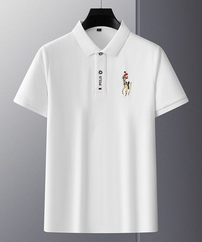 2023 nowa letnia marka haftowana koszulka Polo wysokiej jakości męska koszulka Polo z krótkim rękawem oddychający Top biznes Casual dla mężczyzn