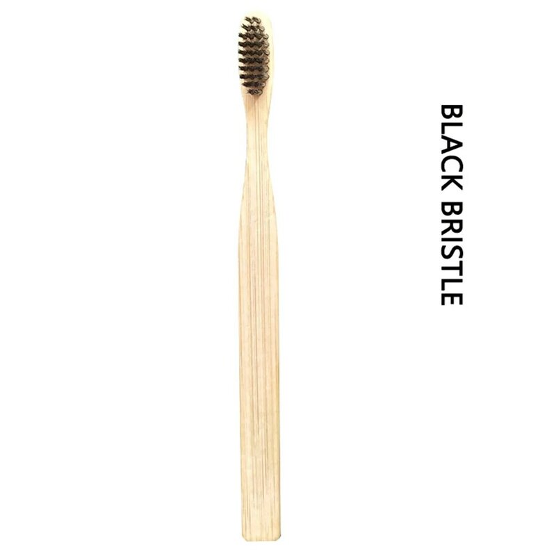 20 buah sikat gigi serat bambu sikat gigi mudah terurai ramah lingkungan untuk penggunaan perjalanan luar ruangan-ujung lingkaran