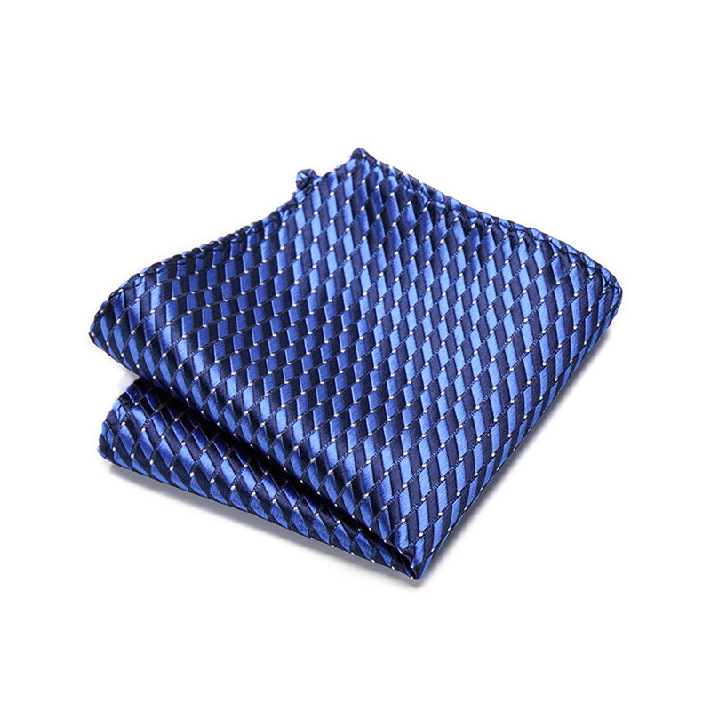 Lussuoso marchio di moda fatto a mano in seta Hanky Pocket Square stampato hombre abbigliamento formale posto di lavoro in forma azzurro
