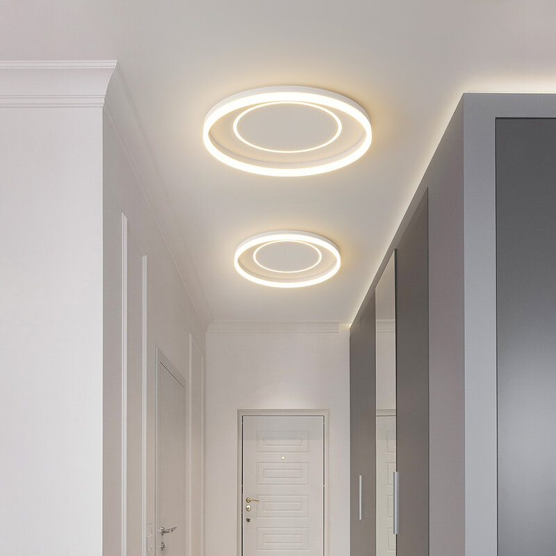 Luz de tira nórdica moderna simples para o corredor, luzes de teto LED, lâmpada criativa para varanda varanda e sala de estar