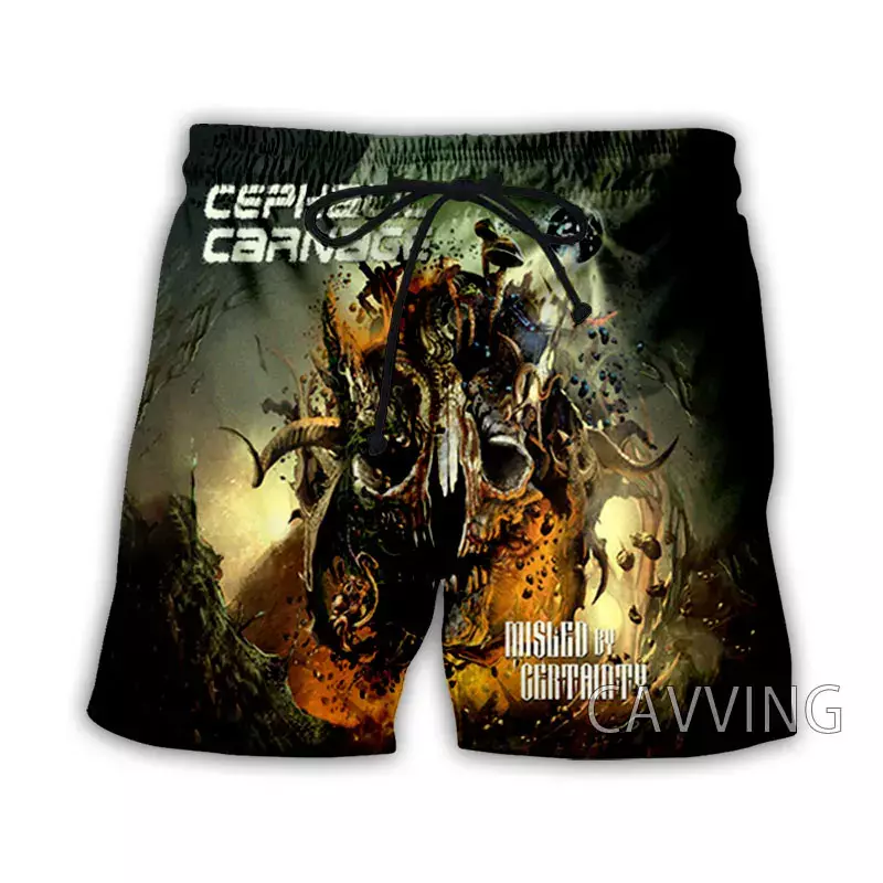 CAVVING-3D Shorts de praia impressos para homens e mulheres, shorts casuais secos rápidos, shorts de suor, concerto rock, streetwear verão