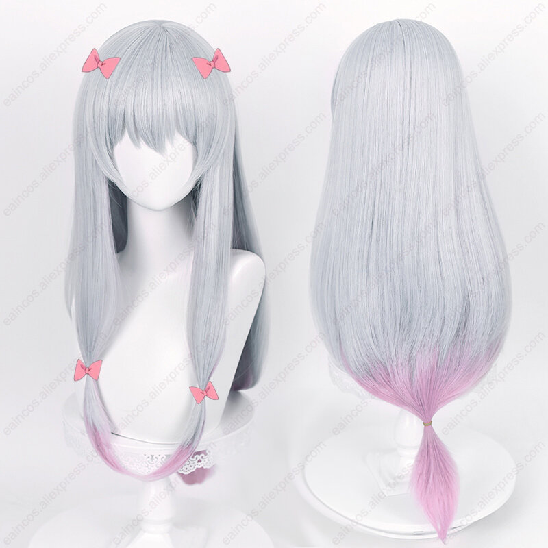 Anime Sagiri Izumi Cosplay Wigs 80cm Long Mixed Color Heat Resistant Synthetic Hair Halloween Party
