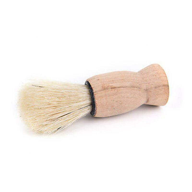Cepillo de afeitar con mango de madera para hombre, herramienta de limpieza de barba y pelo de tejón para salón de belleza, bigote