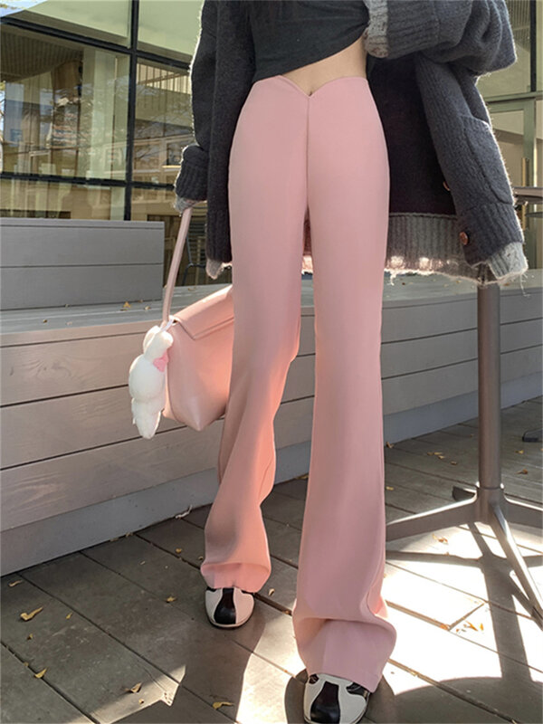 Alien Kitty-pantalones ajustados de cintura baja para mujer, pantalón informal de oficina que combina con todo, color liso, 2024