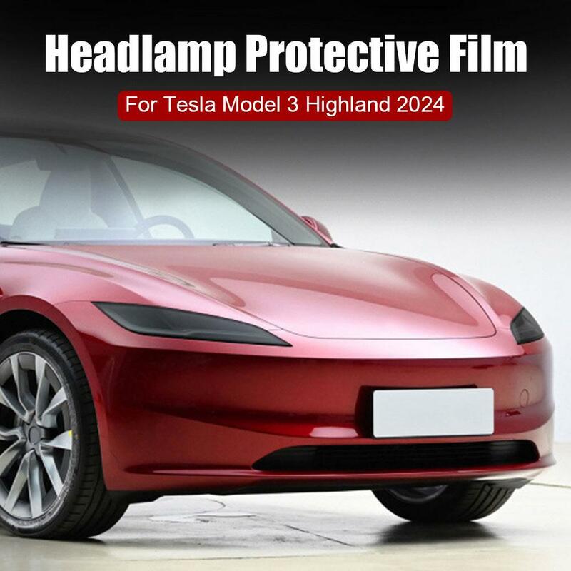 For Tesla Highland 2023 2024 Headlight Taillight Protect Film  TPU Headlamp Tail Lamp Black Color Changing Films