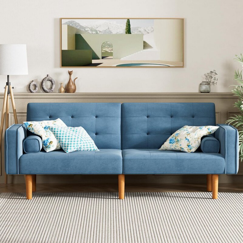 Yeshomy-コンバーチブルカットのソファベッド用の豪華なアームチェア,分割されたラブシート,ヘッドピースの脚,リビングルーム用の小さなチェア,74インチ