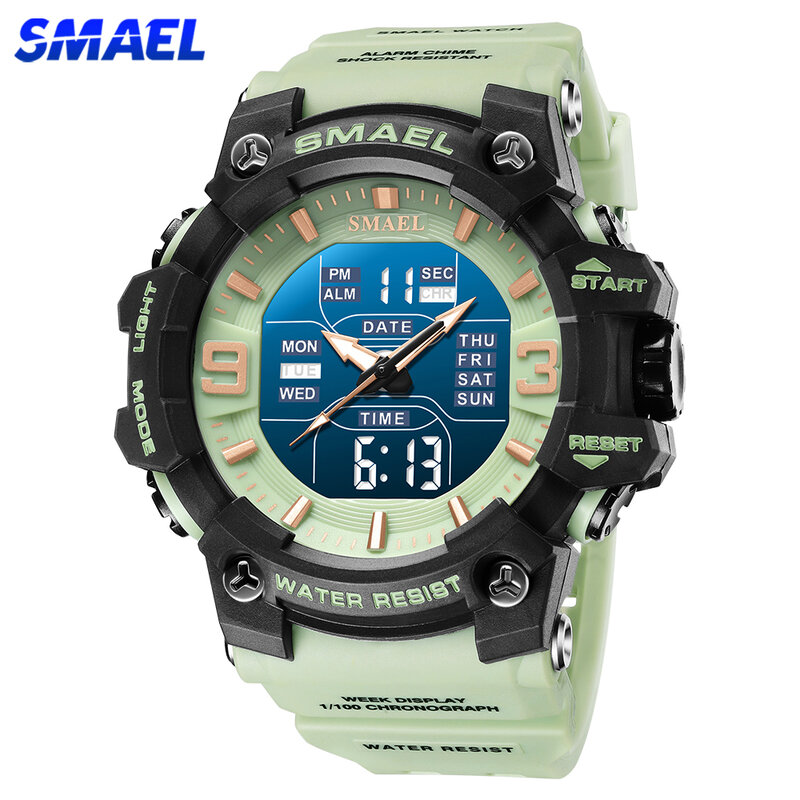 SAMEL styl sportowy męski zegarek cyfrowy Shock Military zegarki podwójny wyświetlacz wodoodporny czas armii kwarcowy zegarek męski zegar sportowy
