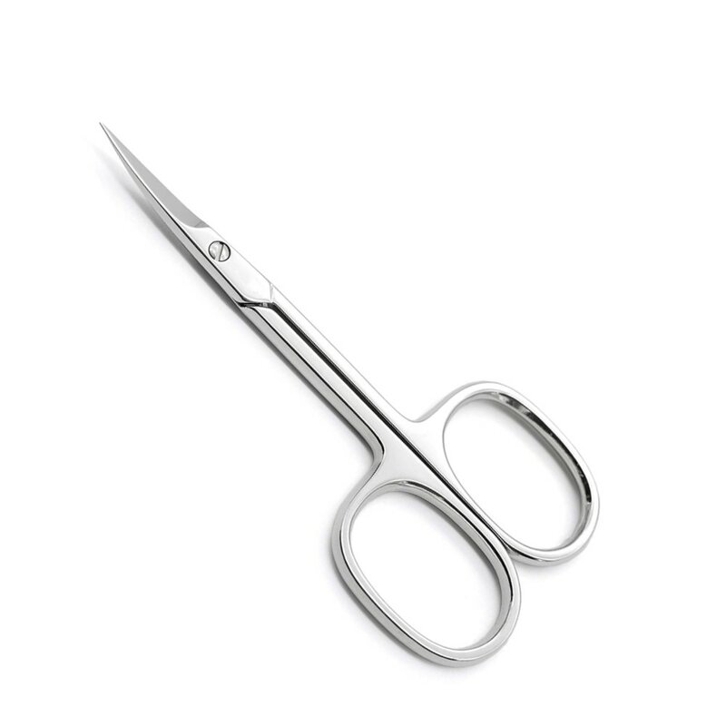 Profissional de aço inoxidável Nail Cutter Scissors, ferramentas de manicure, lâminas curvas afiadas, grooming ferramenta para sobrancelha, cílios, pele seca