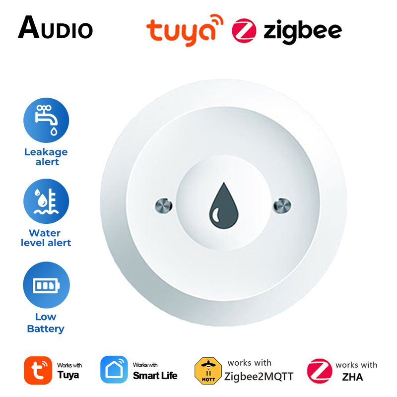 Zigbee-Capteur de fuite d'eau Smart Life, application d'alarme de liaison d'eau, surveillance à distance, détecteur de fuite d'eau nous-mêmes avec Tuya airies
