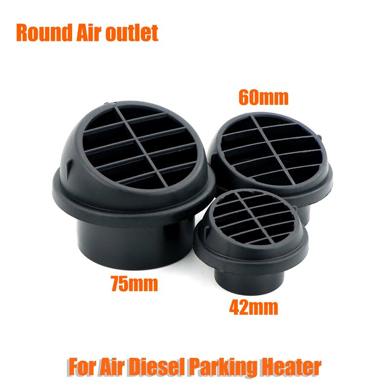 42mm 60mm 75mm Air Vent Ducting Piece Duct Pipe Outlet Rotatable Diesel Parking Heater For Car Truck VAN Camper Type B